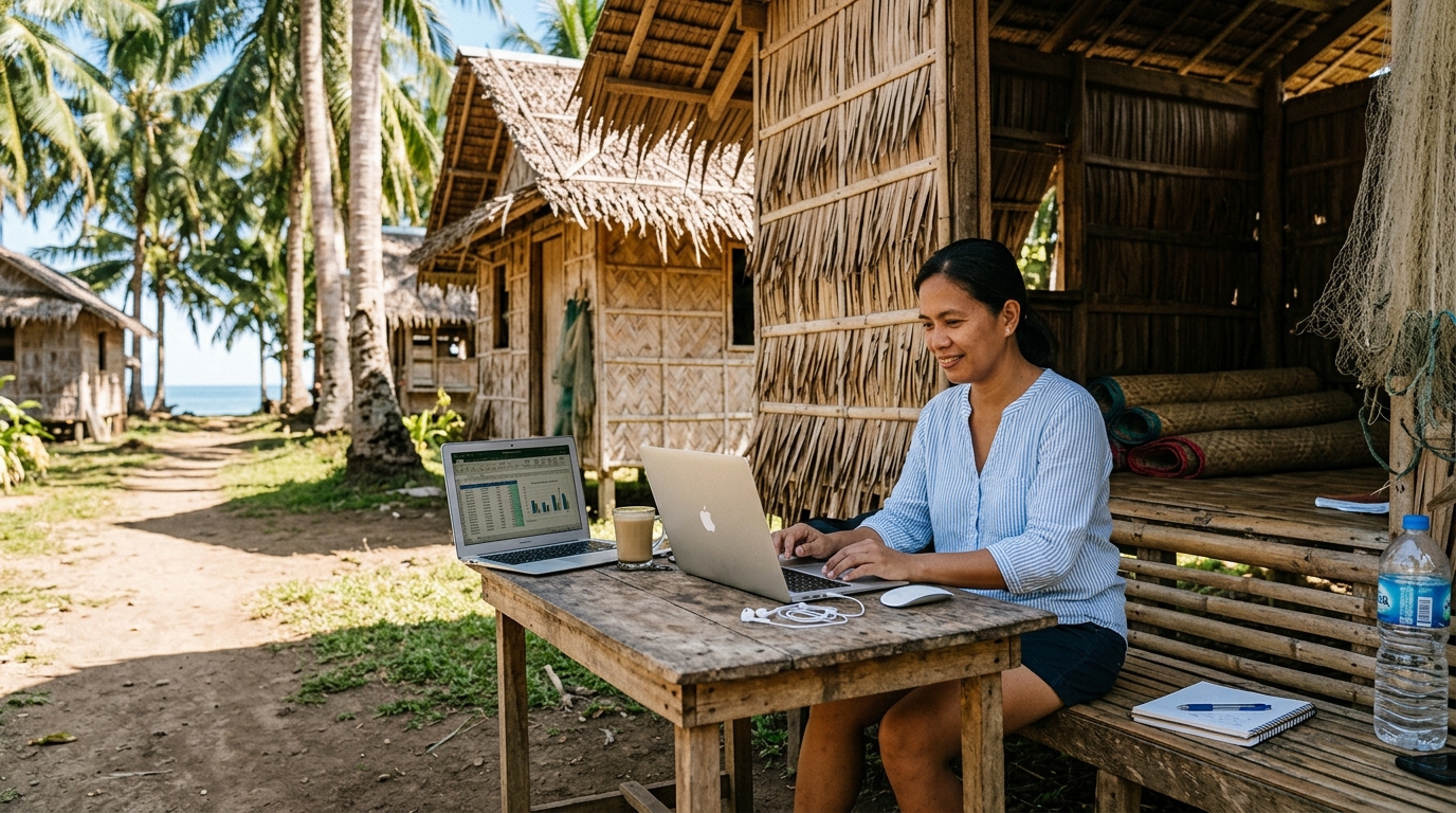 עובדת וירטואלית מעניקה שירותי אדמיניסטרציה במיקור חוץ לעסק ישראלי