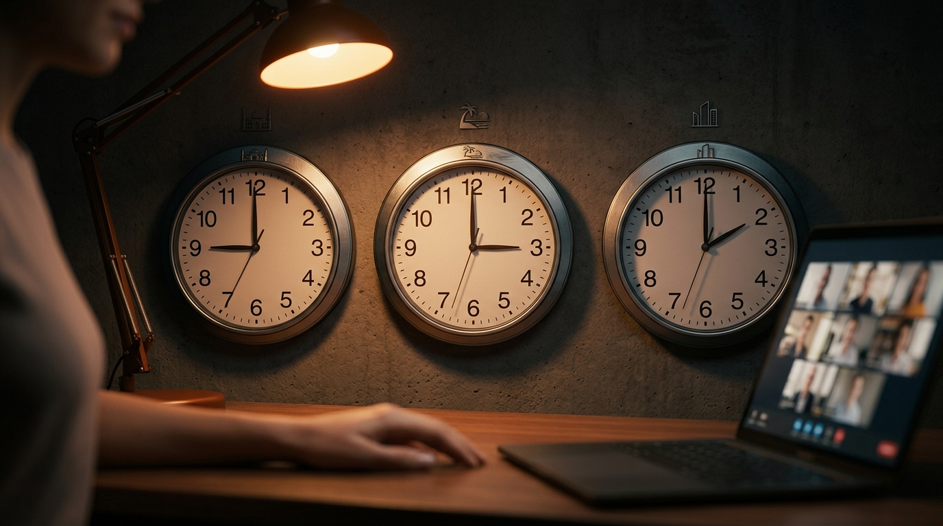 מפתחת תוכנה פיליפינית עובדת מרחוק ומקיימת שיחת וידאו עם צוות הפיתוח בישראל תוך שמירה על תקשורת יעילה