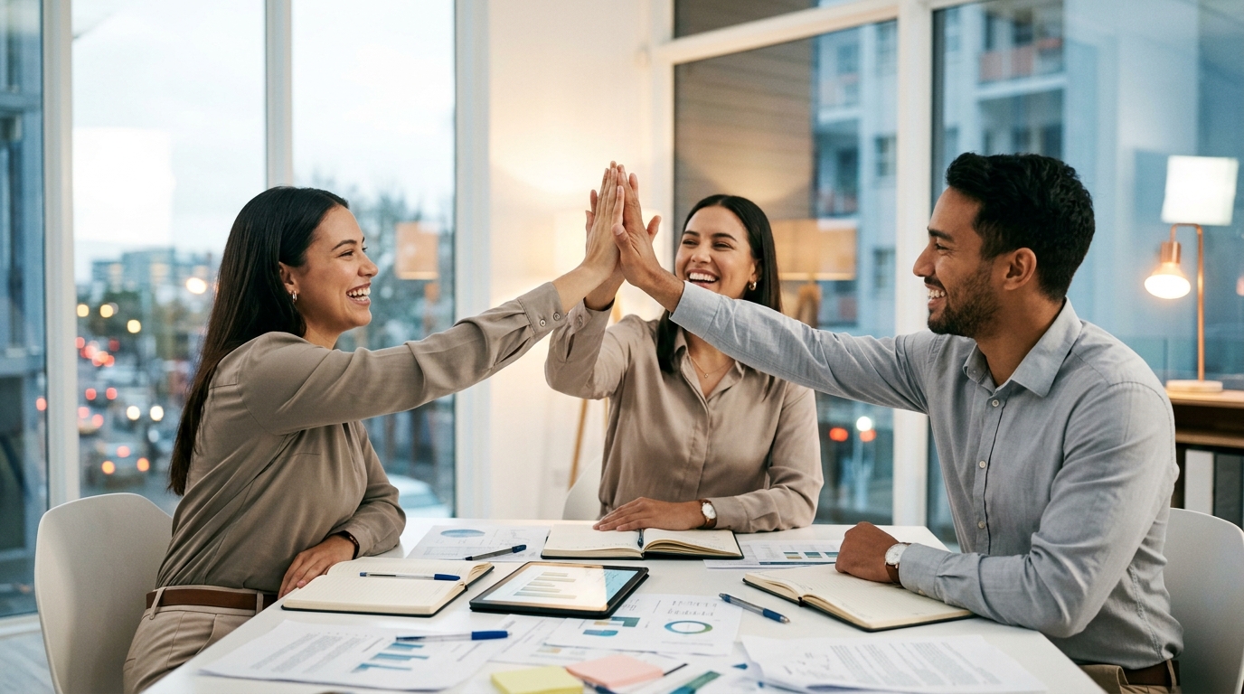 צוות ניהול של חברת TLV300 מבצע ראיון עבודה מקוון עם מועמדים לתפקיד עוזר וירטואלי